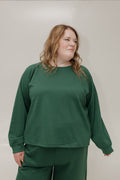 AIRLUXE RAGLAN LONG - SLEEVE SWEATSHIRT IN EMERALD - Love Marlow