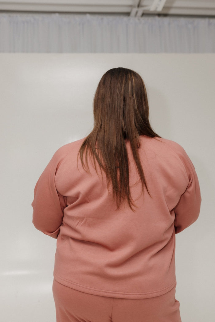 AIRLUXE RAGLAN LONG - SLEEVE SWEATSHIRT IN ROSEWOOD - Love Marlow