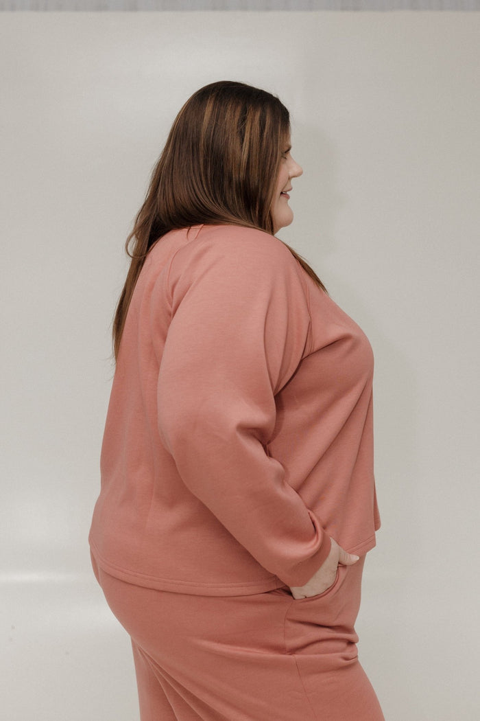 AIRLUXE RAGLAN LONG - SLEEVE SWEATSHIRT IN ROSEWOOD - Love Marlow