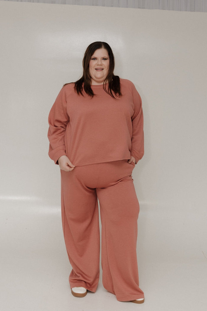 AIRLUXE RAGLAN LONG - SLEEVE SWEATSHIRT IN ROSEWOOD - Love Marlow