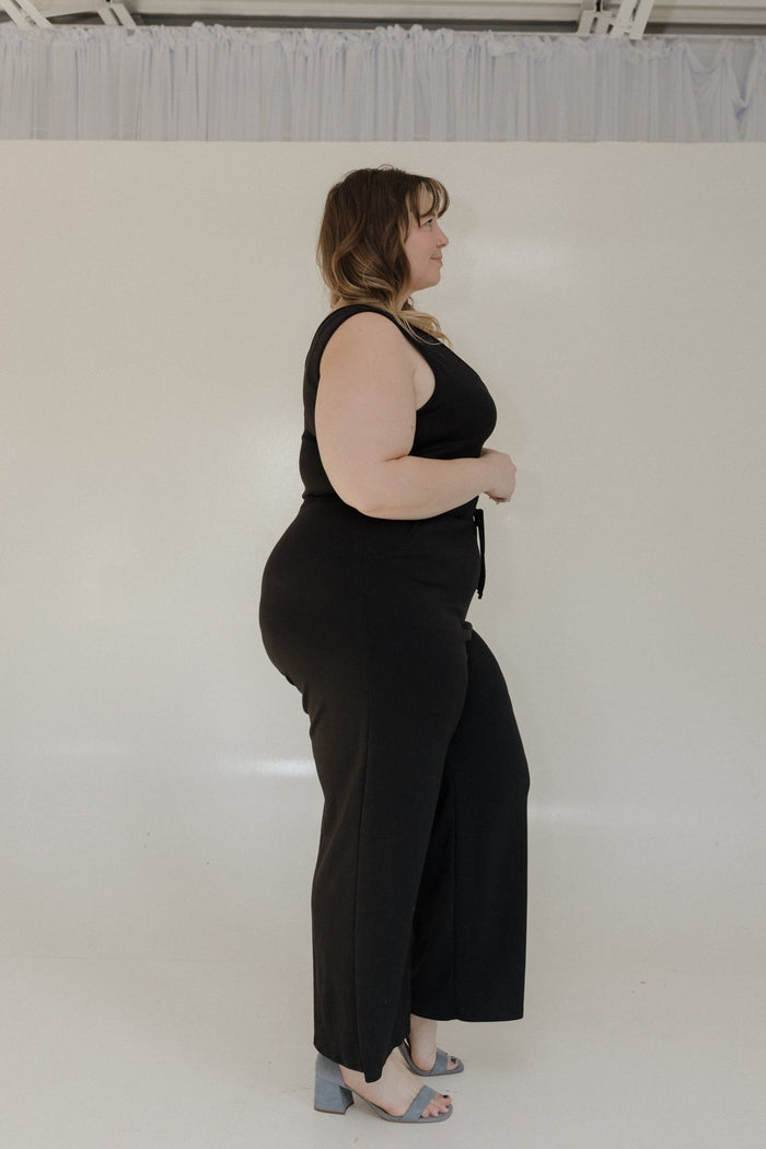 AIRLUXE TANK JUMPSUIT IN BLACK - Love Marlow