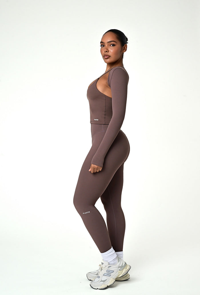 Align Long Sleeve Crop Top - Soft Cocoa