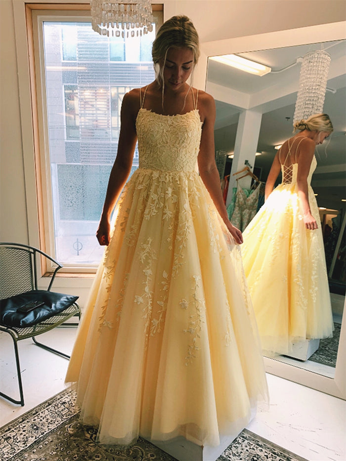 Backless Yellow Pink Blue Red Burgundy Lace Prom Dresses, Backless Lace Formal Evening Bridesmaid Dresses