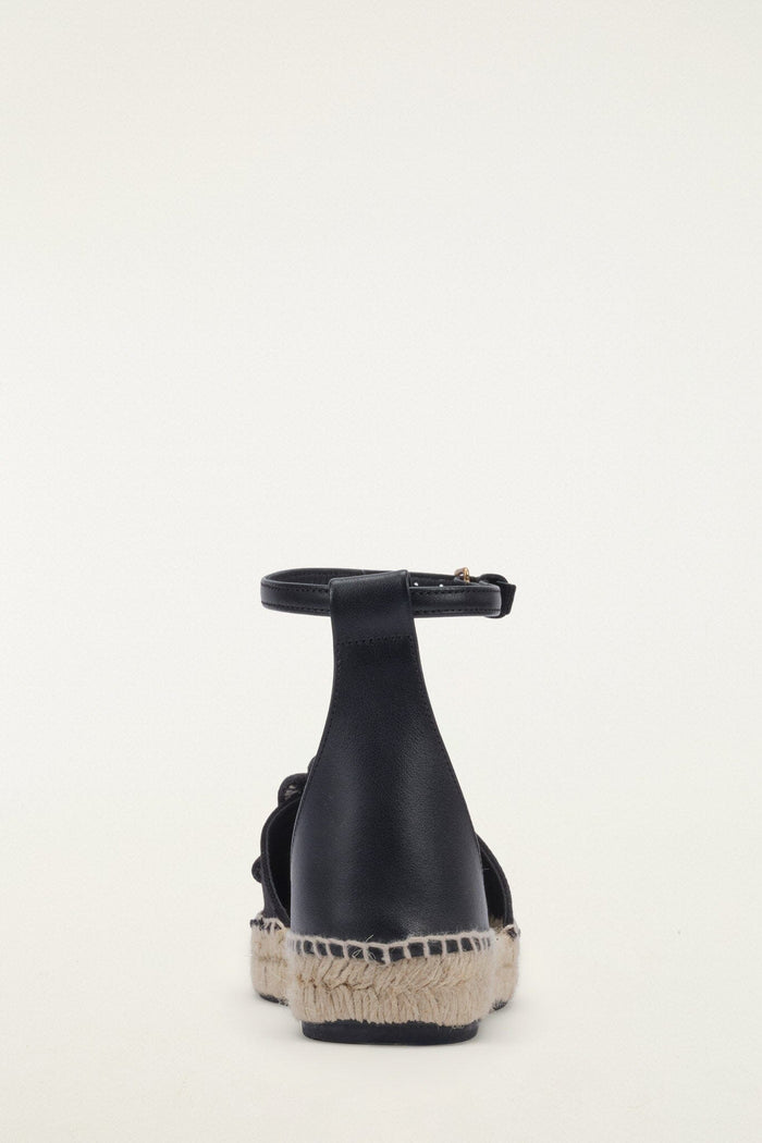 Black 3D Shell Iconic Espadrille Sandal