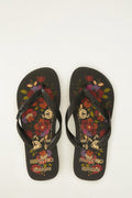 Black Rococo Flowers Havaianas