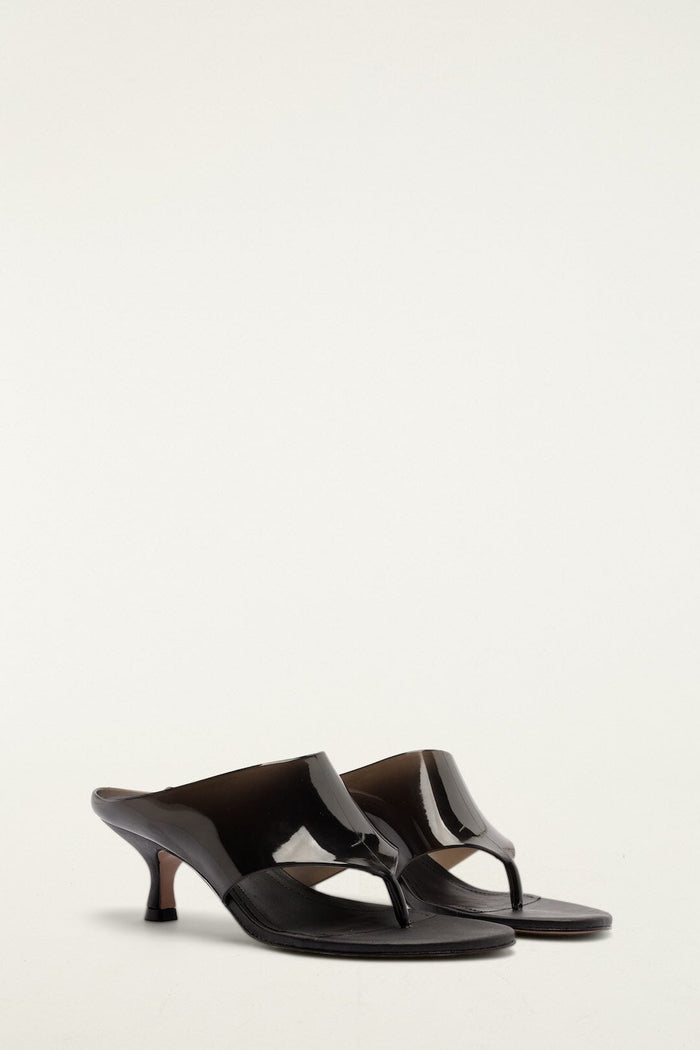 Black Thong Jelly Kitten Heel