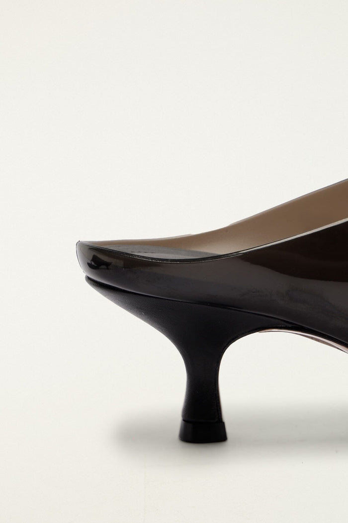 Black Thong Jelly Kitten Heel