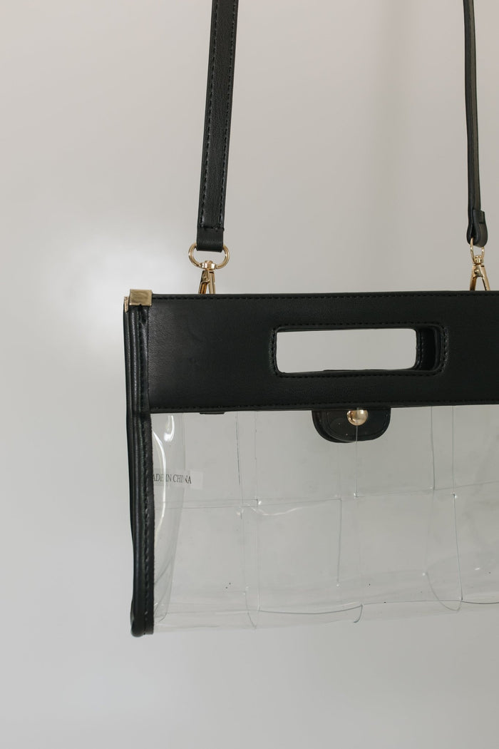 BLACK WOVEN CLEAR CROSSBODY STADIUM & CONCERT APPROVED - Love Marlow
