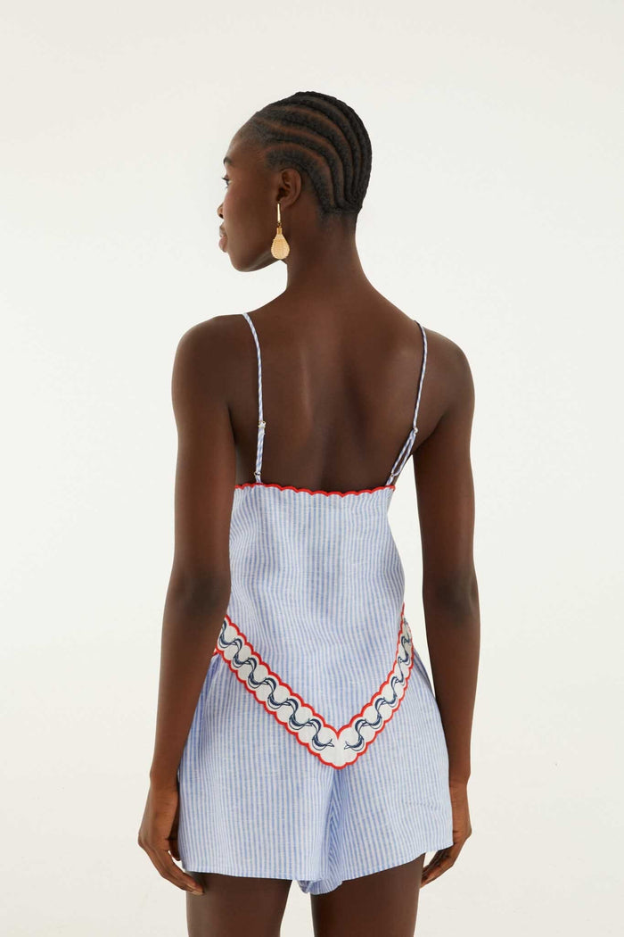 FARM Rio model wearing the Blouse With Embroidery Detail