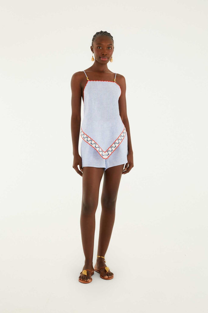 FARM Rio model wearing the Blouse With Embroidery Detail