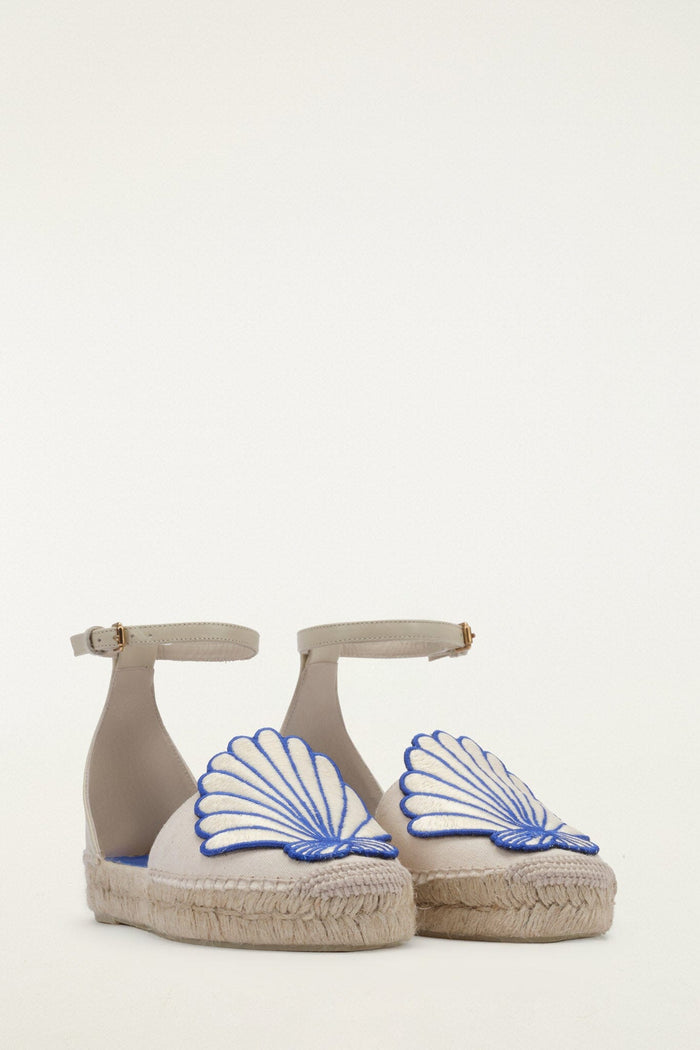 Blue 3D Shell Iconic Espadrille Sandal