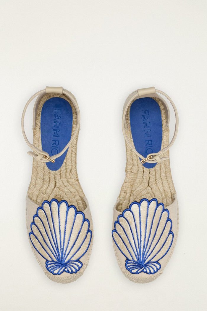 Blue 3D Shell Iconic Espadrille Sandal