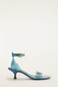 Blue Lace Jelly Kitten Heeled Sandal