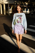 Blue Love Birds Embroidered Sweater
