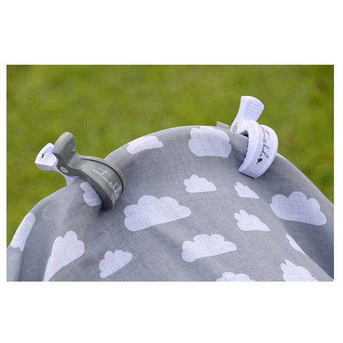Emotion & Kids Blue Stencil Muslin & Pram Clip Pack | Koop.co.nz