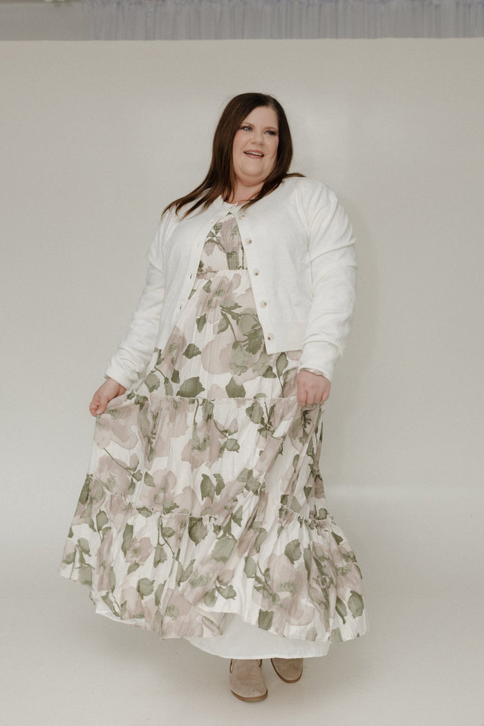 BOLD FLORAL SMOCKED BODICE MAXI DRESS - Love Marlow