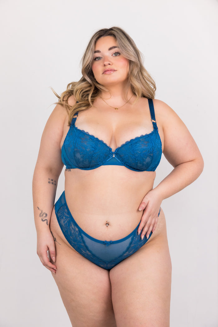 LILUNDERWEAR Briana Brésilienne Bleu - culotte brésilienne détail