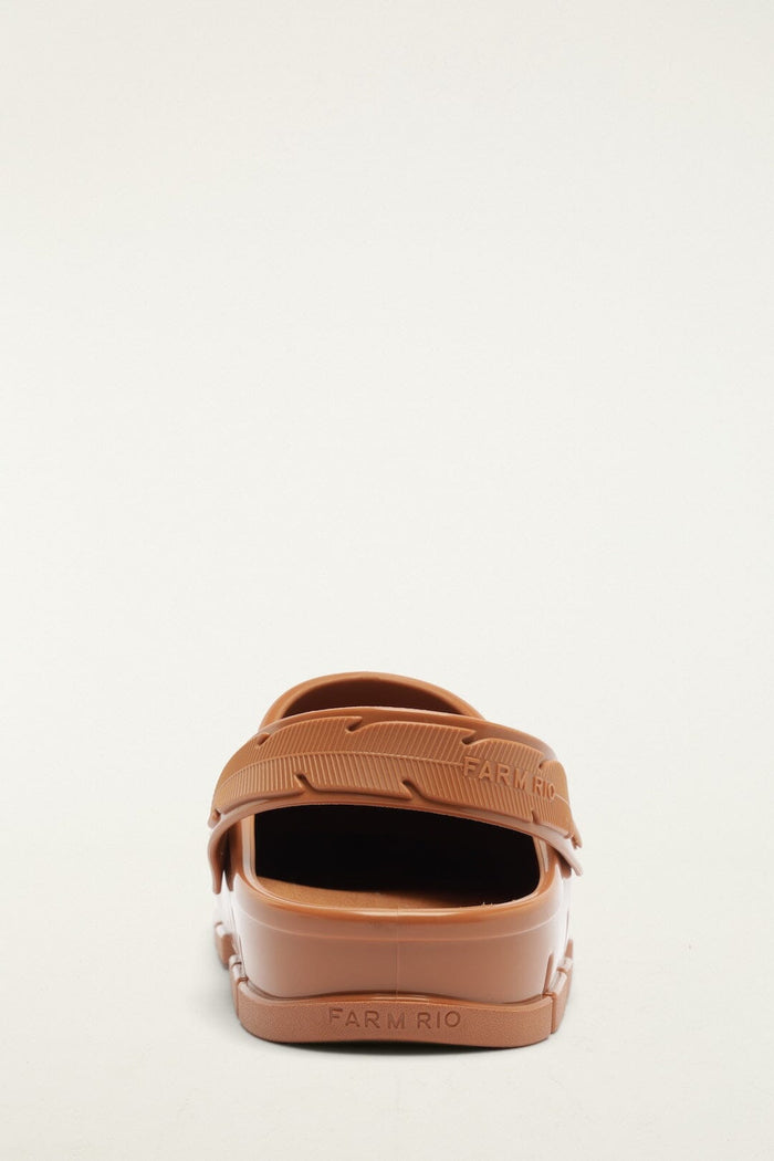 Brown Monstera Slingback Rain Clog