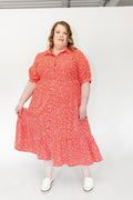 Caliente Floral Button-Front Tiered Midi Dress - Love Marlow