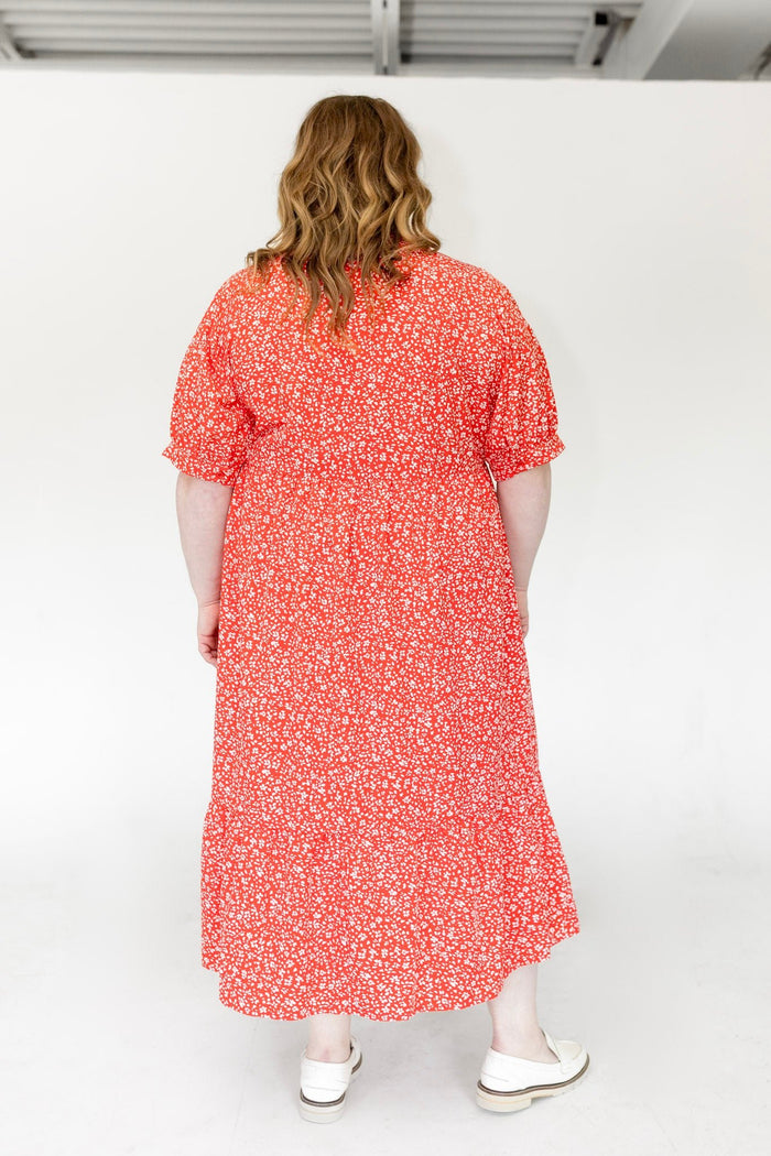 Caliente Floral Button-Front Tiered Midi Dress - Love Marlow