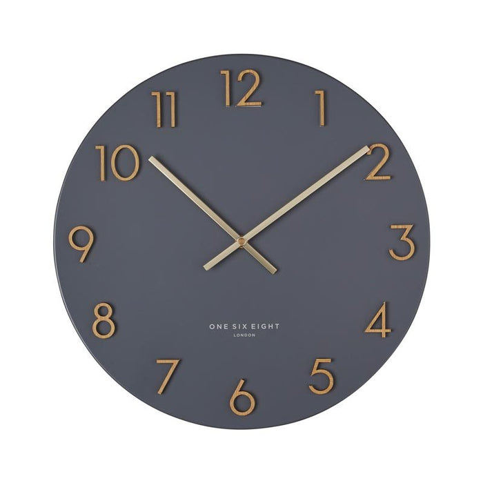 One Six Eight Charcoal Katelyn Clock (40cm) | Koop.co.nz
