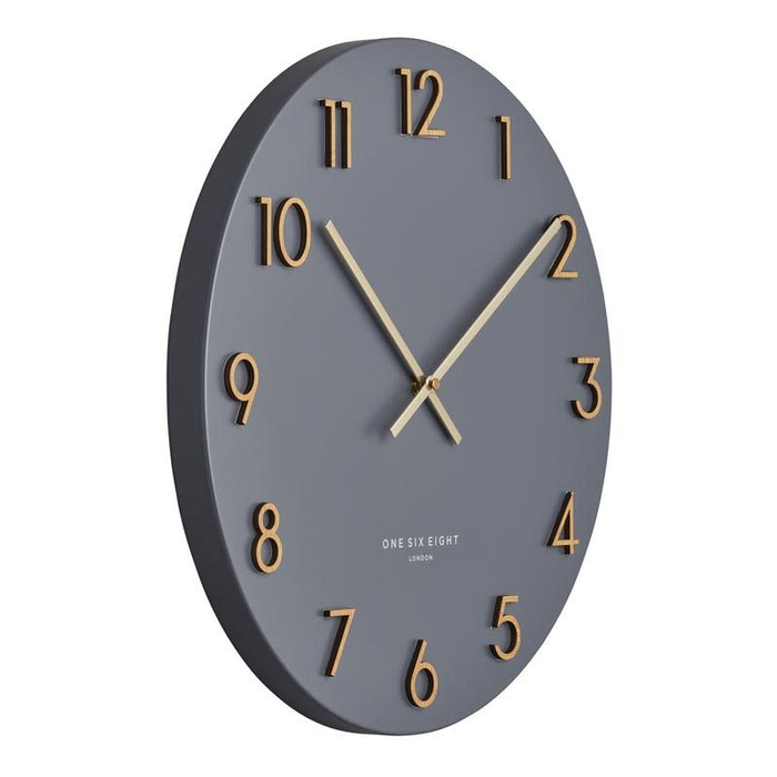 One Six Eight Charcoal Katelyn Clock (40cm) | Koop.co.nz