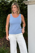 Charlie B haze blue bamboo cami front view