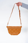 Chic Gold Studded Bum Bag in Brown - Love Marlow