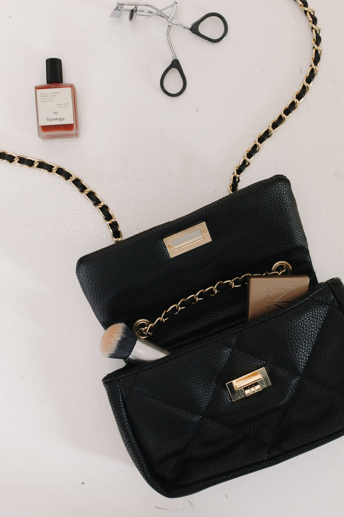 CITY LUXE QUILTED CROSSBODY BAG VEGAN LEATHER WITH CONVERTIBLE CHAIN STRAP - Love Marlow