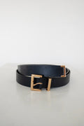 Classic Square Belt with Gold Accents in Black - Love Marlow