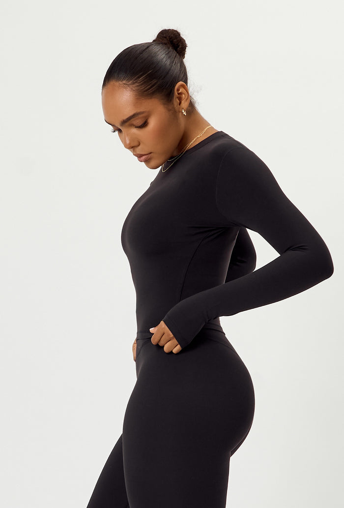 Cloudform Long Sleeve Crop - Black