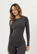 Cloudform Long Sleeve Crop - Slate