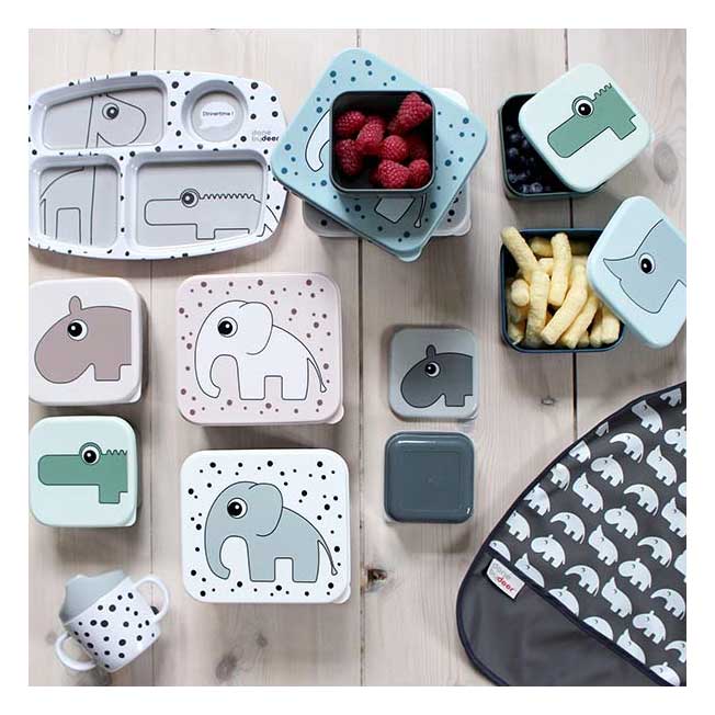 Done By Deer Contour Dots Snack Box Set 3pc - Powder | Koop.co.nz