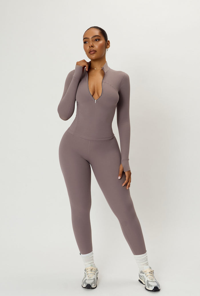 Contour Half Zip - Taupe