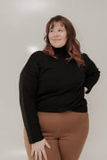 Cozy Mock - Neck Button Shoulder Sweater – Black - Love Marlow