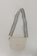 CREAM CONVERTIBLE SADDLE CROSSBODY BAG VEGAN LEATHER WITH GUITAR STRAP - Love Marlow