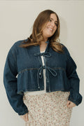 Cropped Tie - Front Denim Top – Dark Wash - Love Marlow