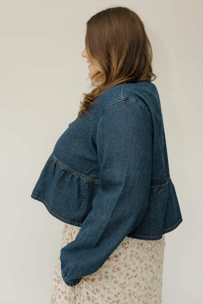 Cropped Tie - Front Denim Top – Dark Wash - Love Marlow