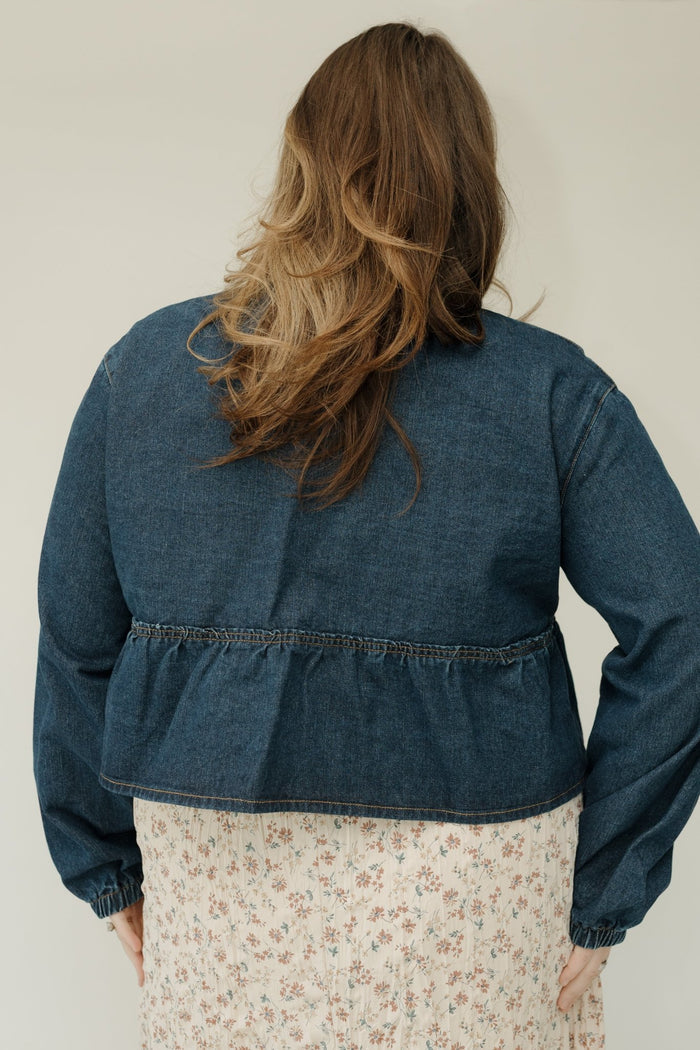 Cropped Tie - Front Denim Top – Dark Wash - Love Marlow