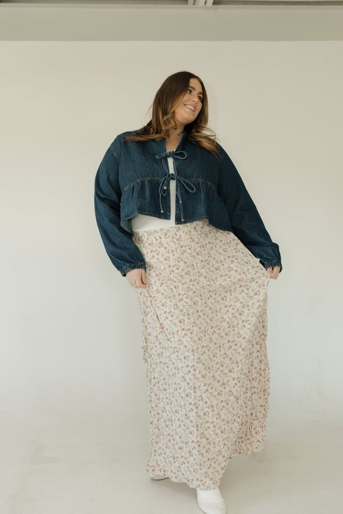 Cropped Tie - Front Denim Top – Dark Wash - Love Marlow