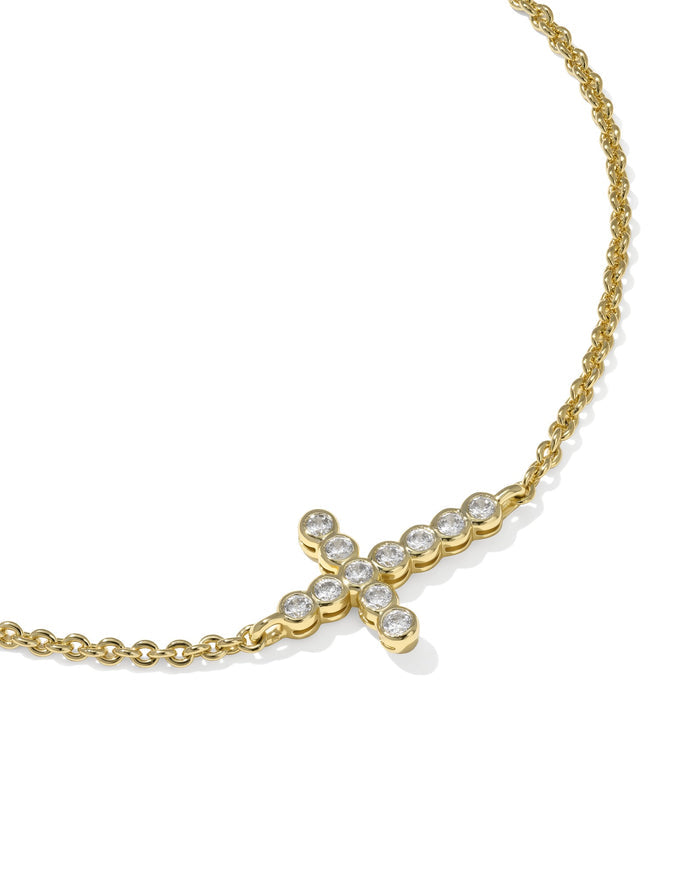 Cross Gold Crystal Delicate Chain Bracelet