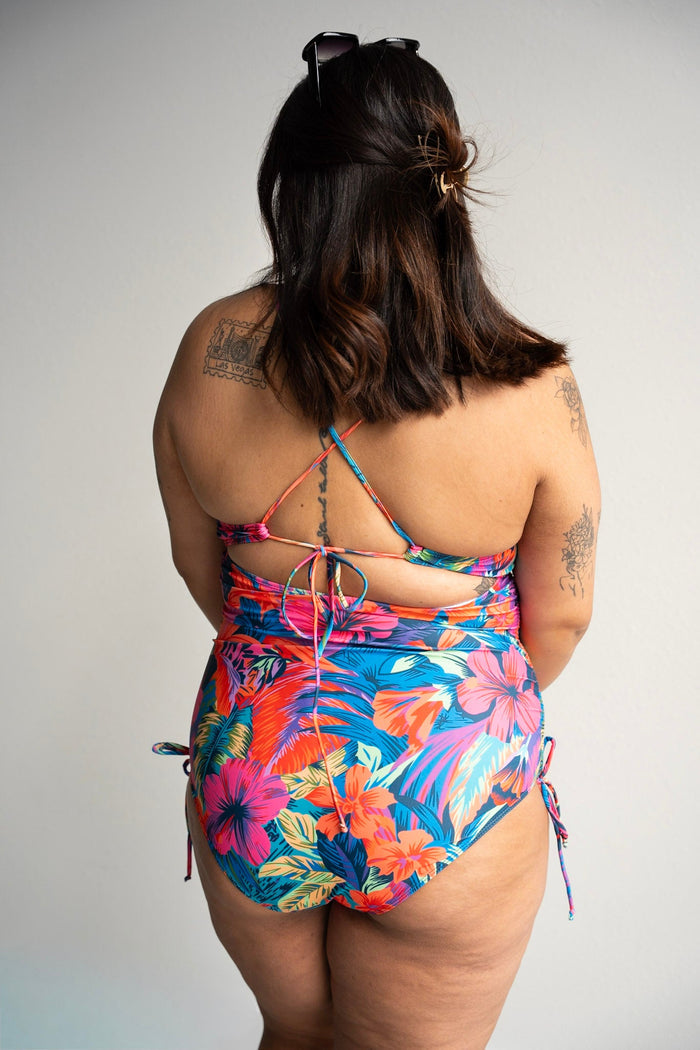 Cut - Out One - Piece Bikini – Papaya Bloom - Love Marlow