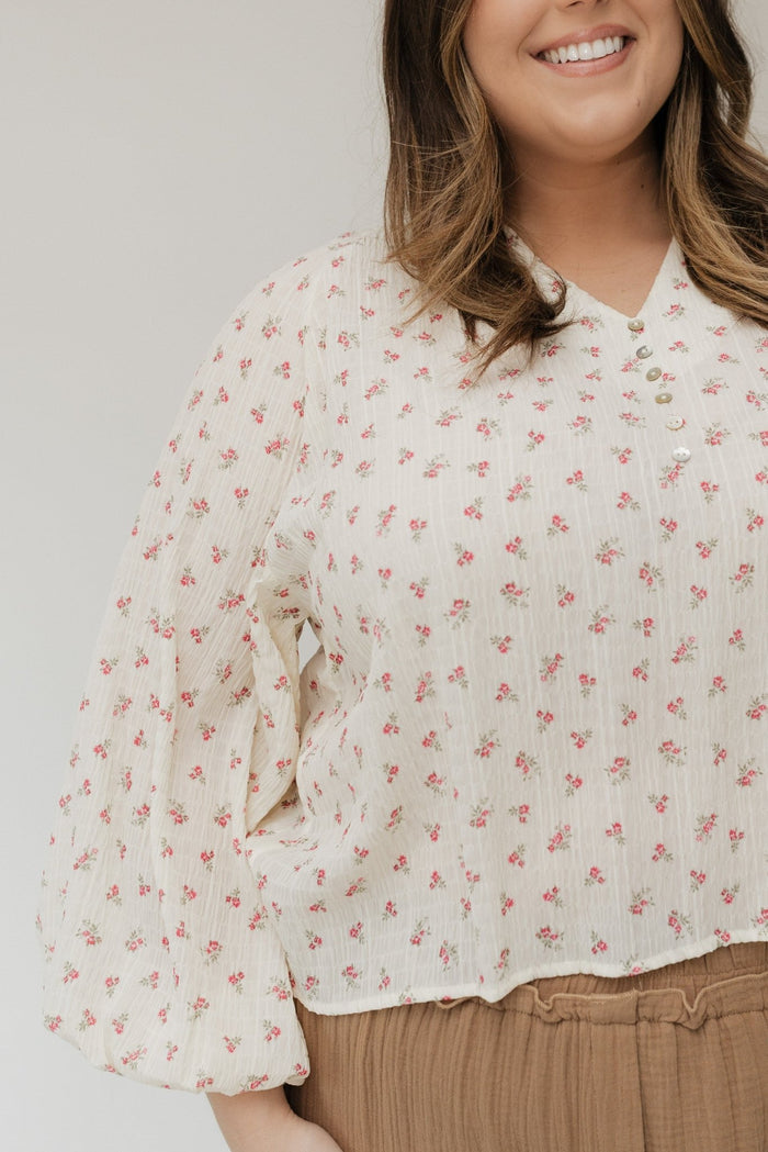 Dainty Floral Textured Blouse – Vintage Bloom - Love Marlow