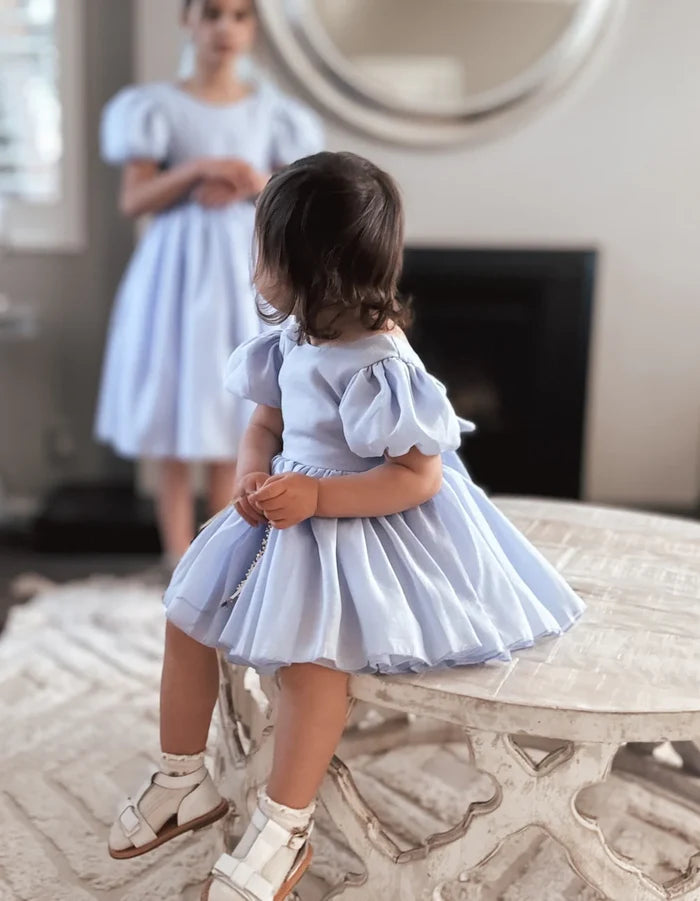 Delia Light Blue Baby Dress - Flower Girl Dress - A Little Lacey