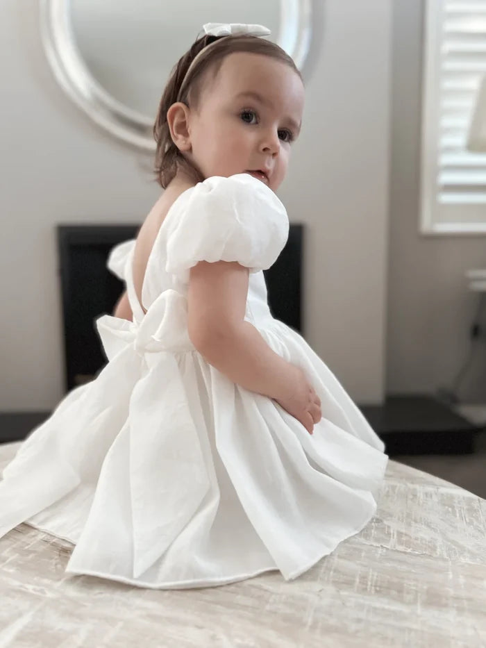 Delia White Baby Dress - Flower Girl Dress - A Little Lacey