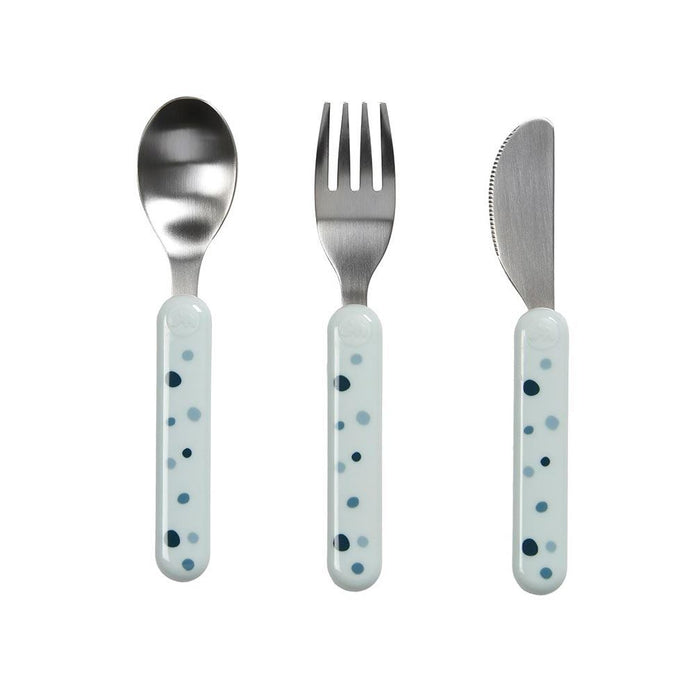 Done By Deer Dreamy Dots Cutlery Set (3pc) - Blue | Koop.co.nz