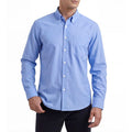 Hisdern Men's Azure Blue Oxford Shirts with Chest Pocket Formal Office