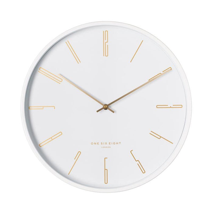 One Six Eight Maya Clock - White (30cm) | Koop.co.nz