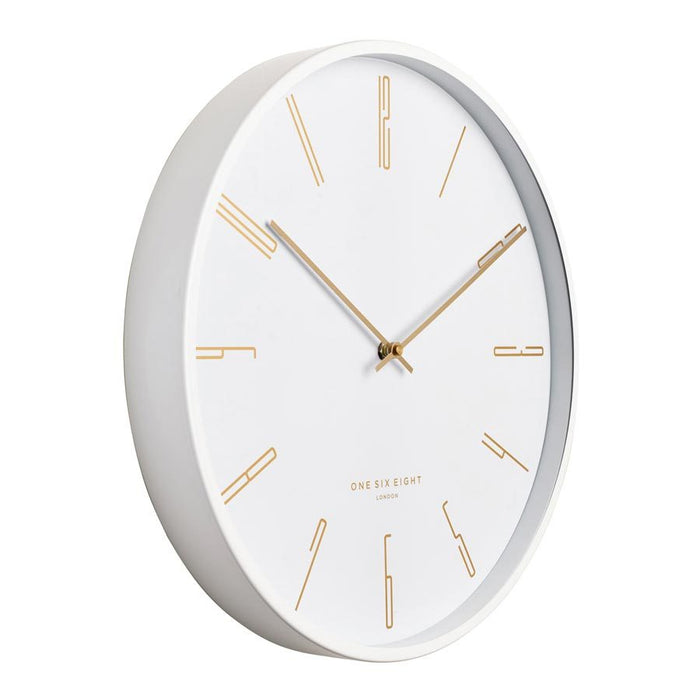 One Six Eight Maya Clock - White (30cm) | Koop.co.nz