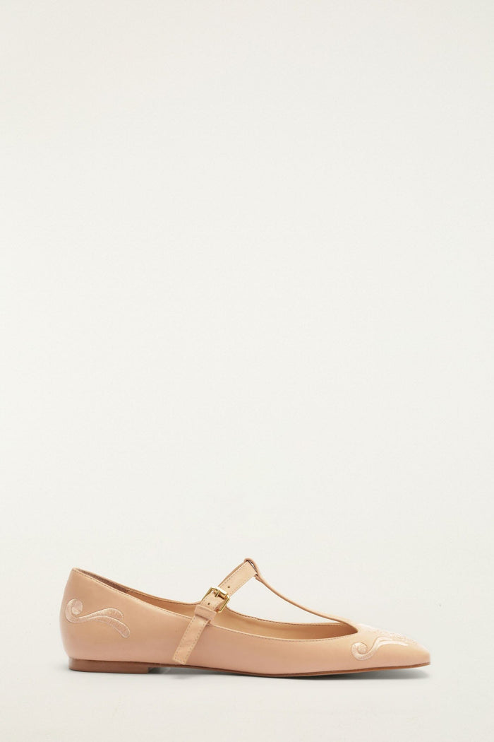 FARM Rio model wearing the Richelieu Flat Ballerina